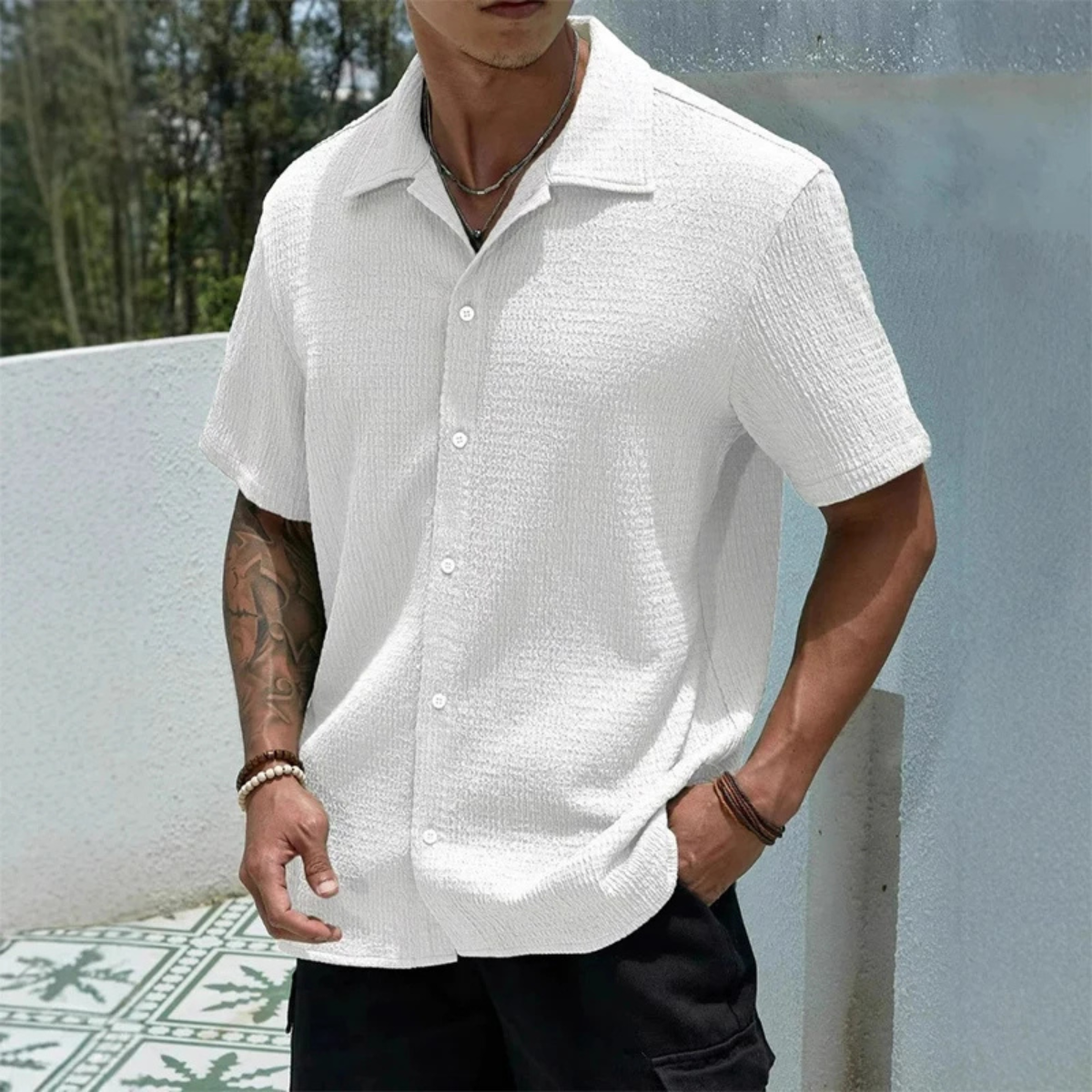 The Porta Venezia Men’s Lightweight Streetwear Button-Up Shirt
