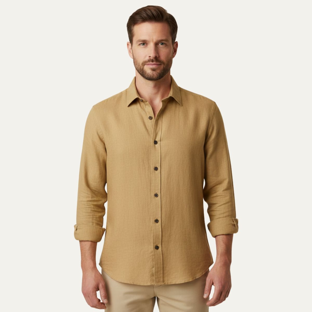 The Zurich Vintage Long Sleeve Linen Shirt for Men