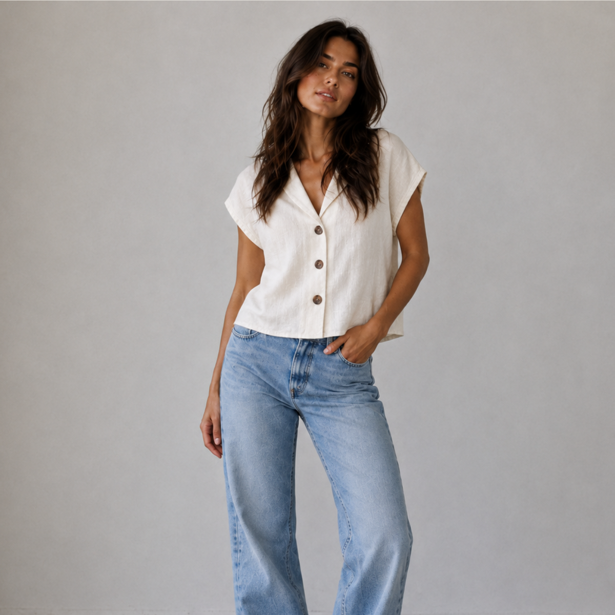 Elegant Linen Summer Top