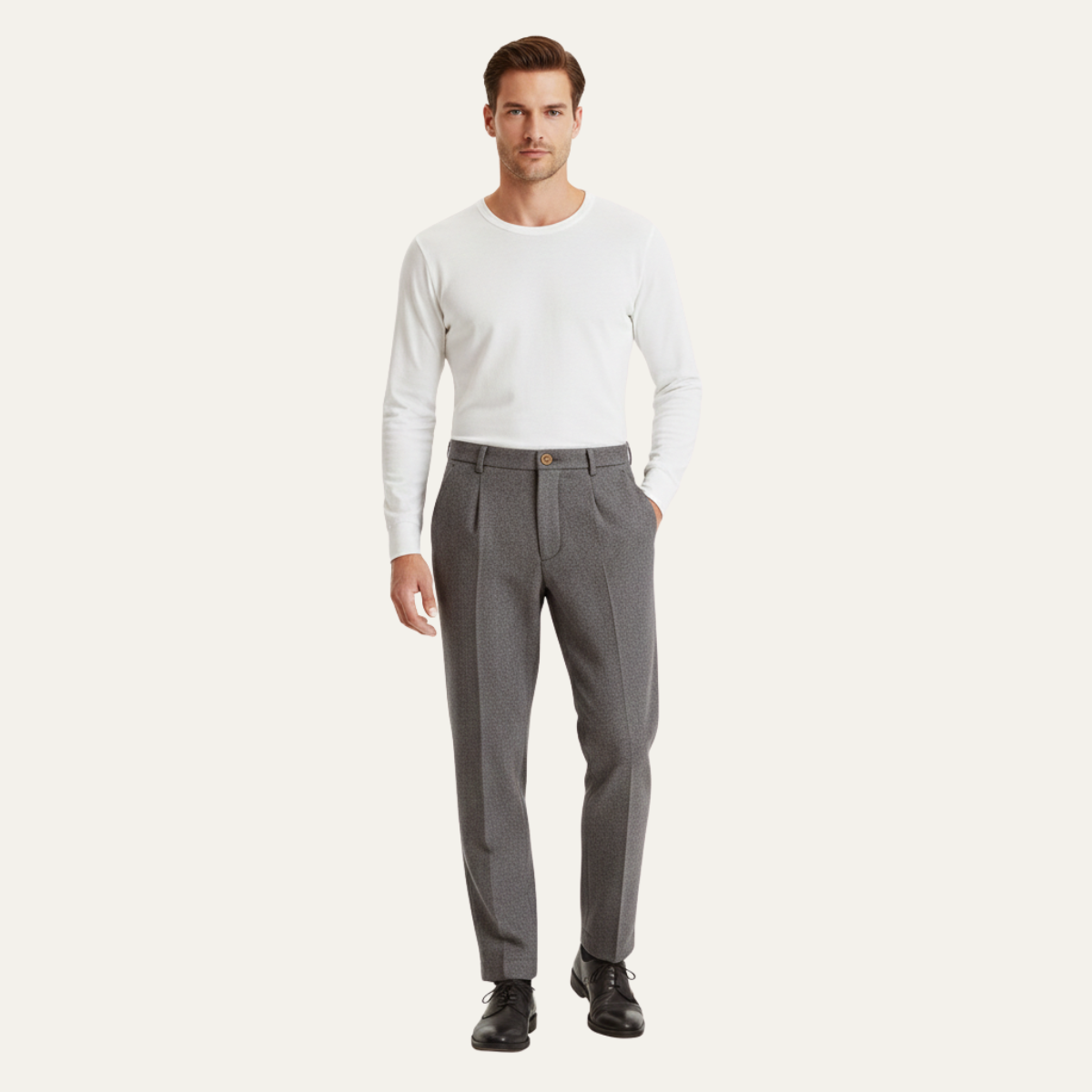 The Hawkington Men’s Vintage Wool Herringbone Straight Leg Pants