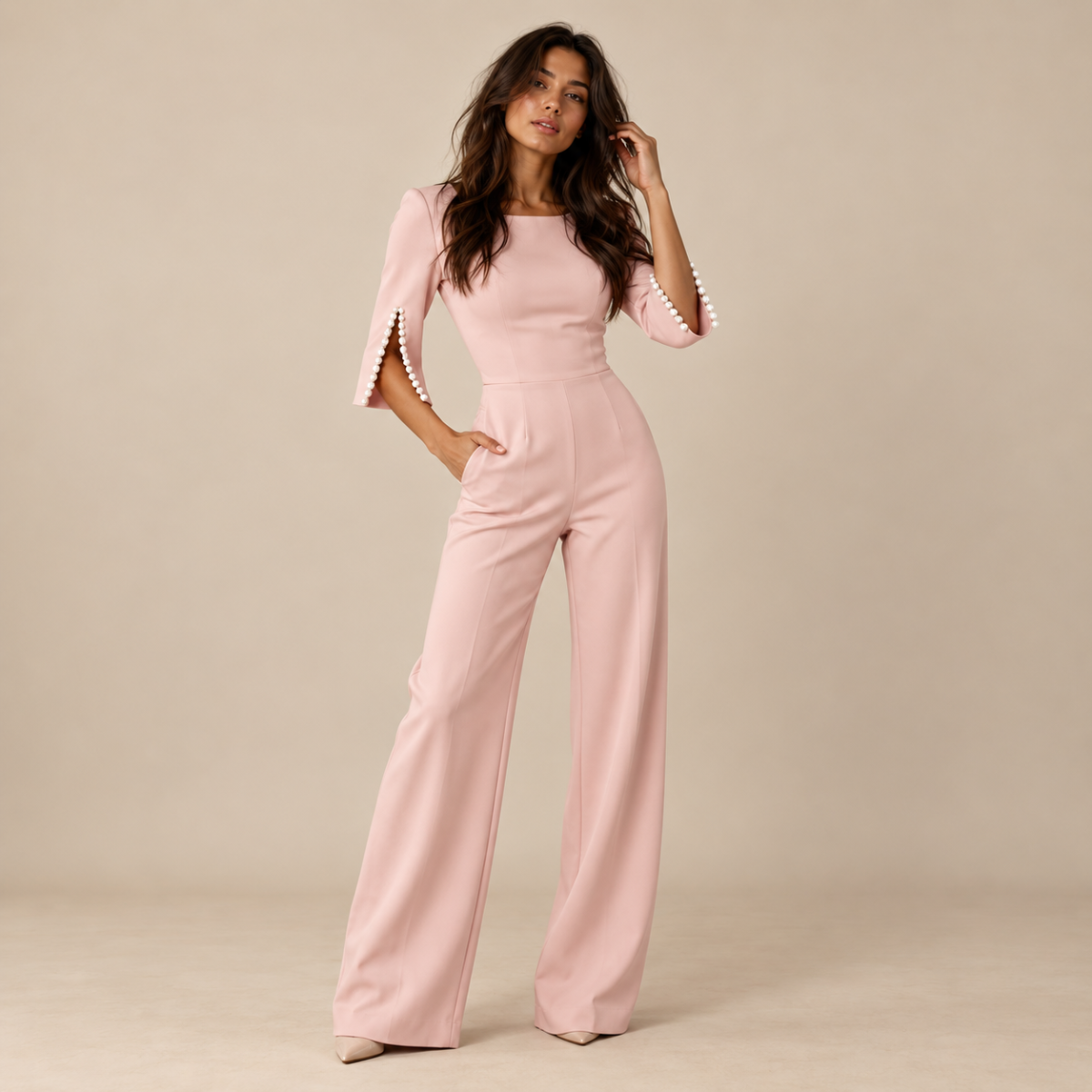 Women's Elegant Tailored Wide Leg Jumpsuit