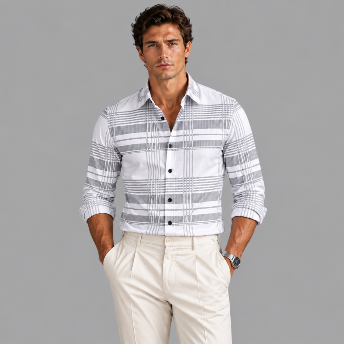 The Ashridge Men’s Classic Plaid Button Down Casual Shirt