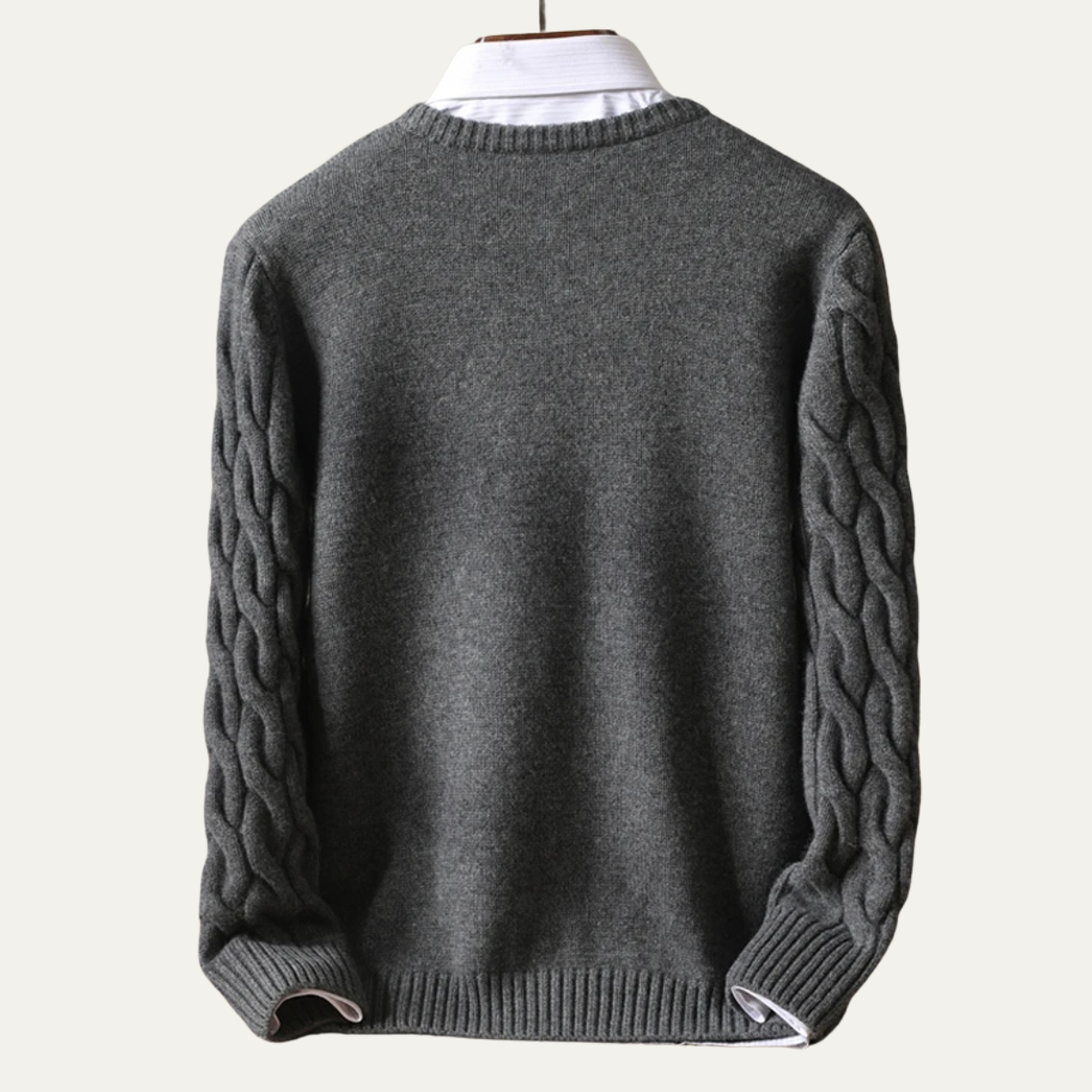 The Brookcrest Men's Warm Winter Cable Knit Crewneck Sweater