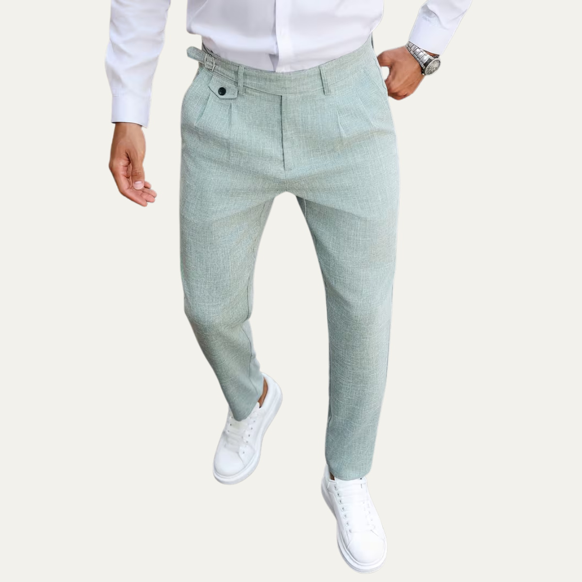 The Brisbane Men’s Tailored Casual Dress Pants with Pleated Details