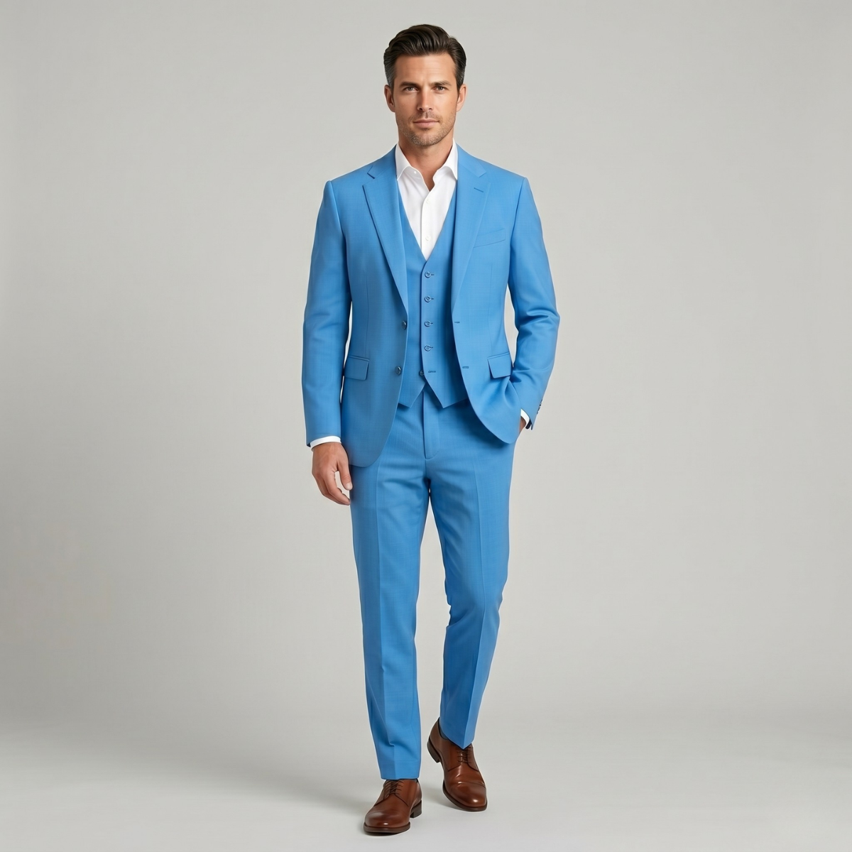 The Carovigno Men’s Business 3 Piece Suit – Slim Fit Jacket Vest Pants