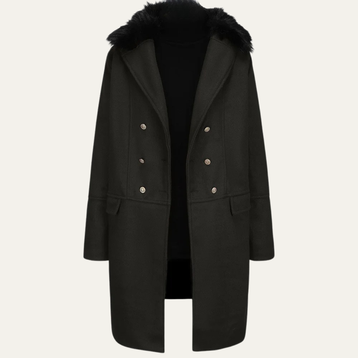 The Courmayeur Men's Streetwear Fur Collar Double breasted Jacket