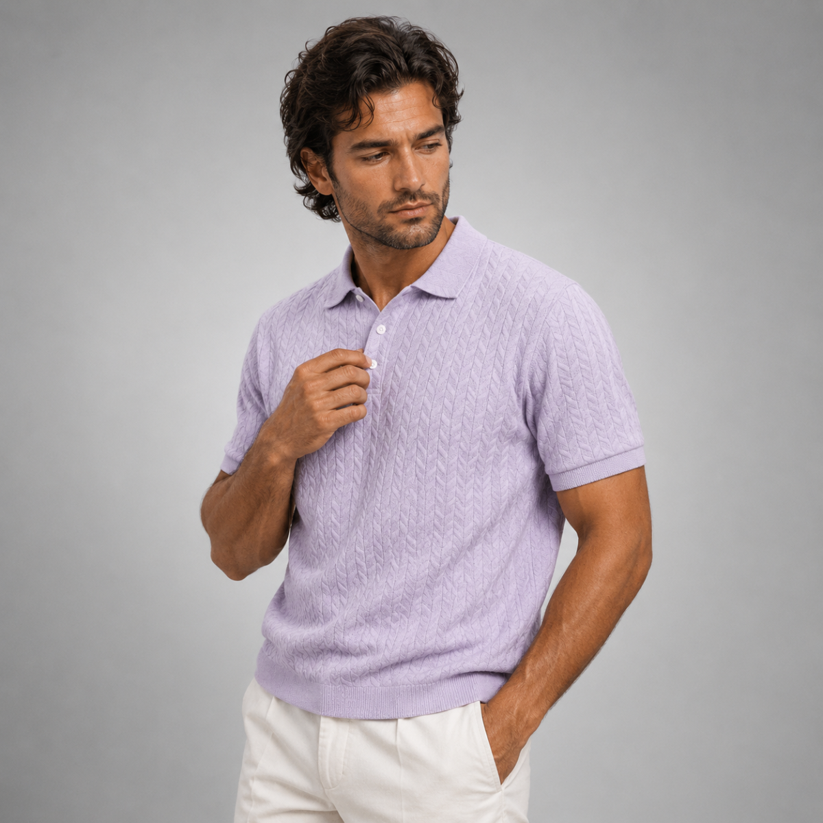 The Windlawn Men’s Casual Textured Summer Polo Shirt