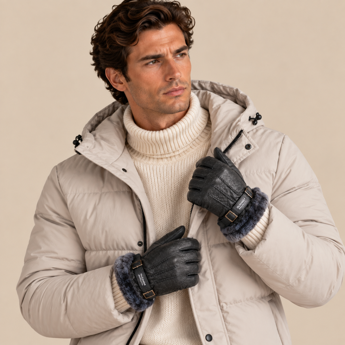 The Brenton Men’s Sheepskin Fur Winter Gloves