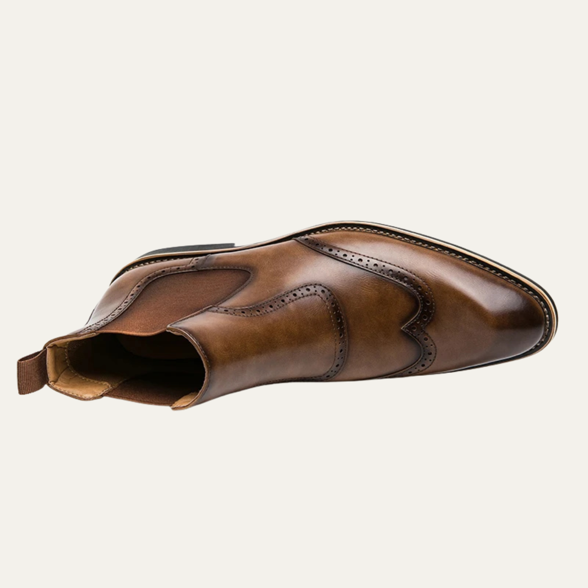 The Gravedona Men’s Leather Brogue Chelsea Dress Boots