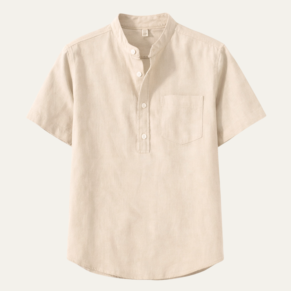 The Genova Men’s Stand Collar Casual Summer Henley Shirt