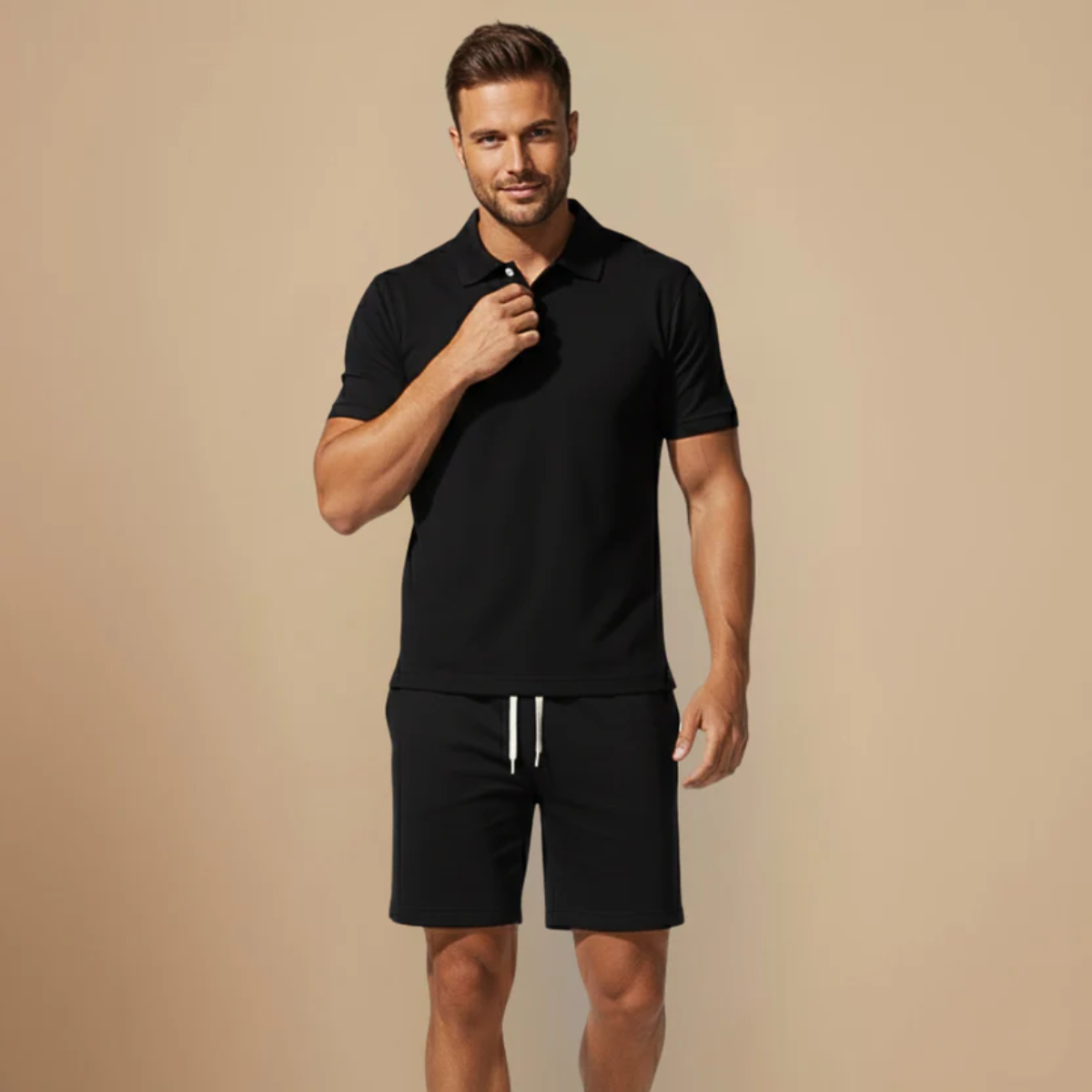 The Fossano Men's Casual Polo and Shorts Set