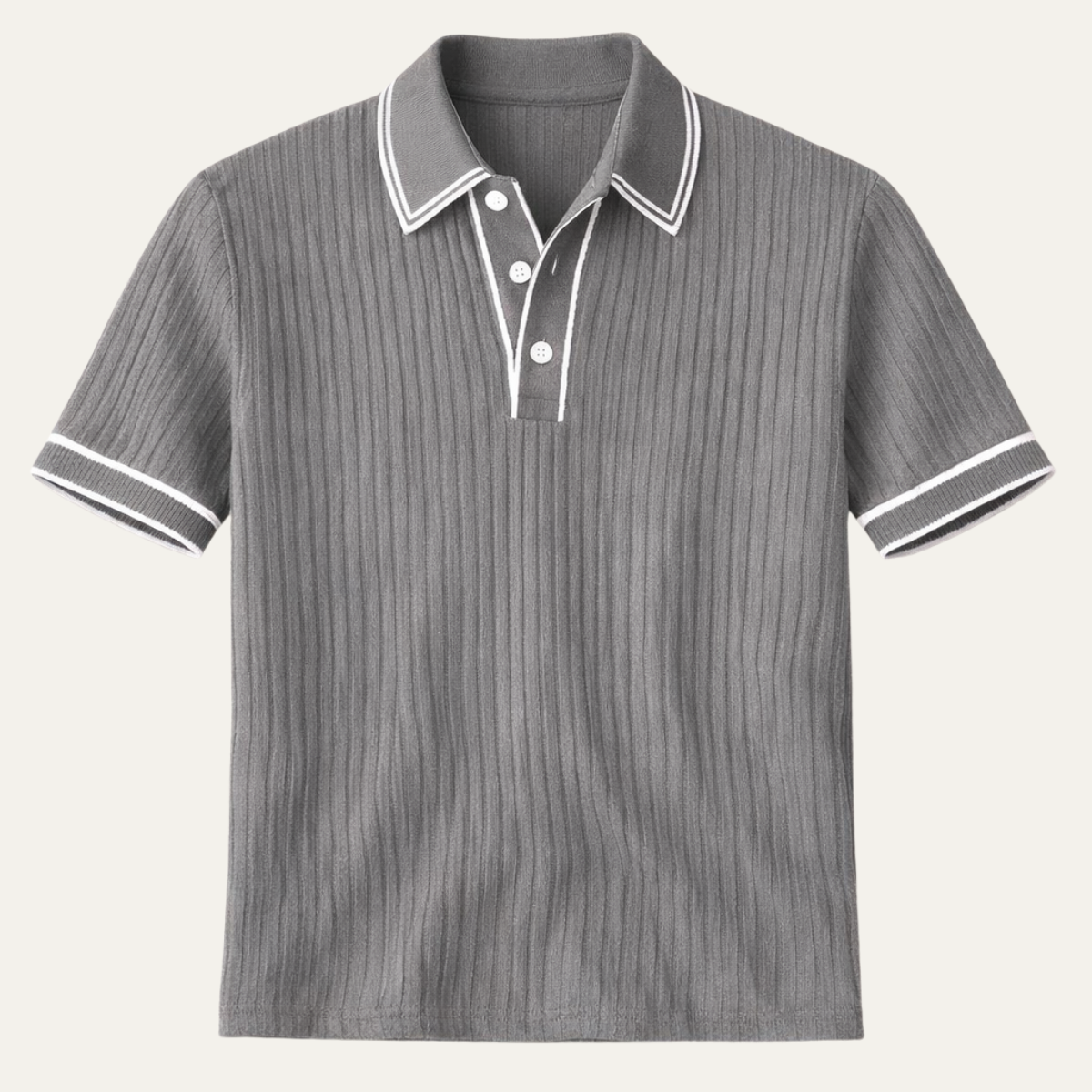 The Moscova Men’s Ribbed Knit Business Polo Shirt