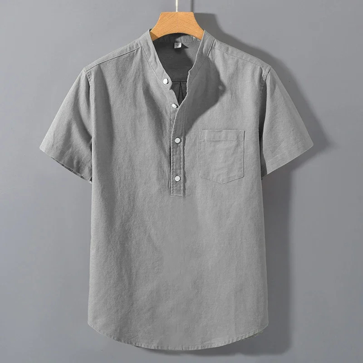 The Lecce Men’s Stand Collar Trendy Summer Henley Shirt