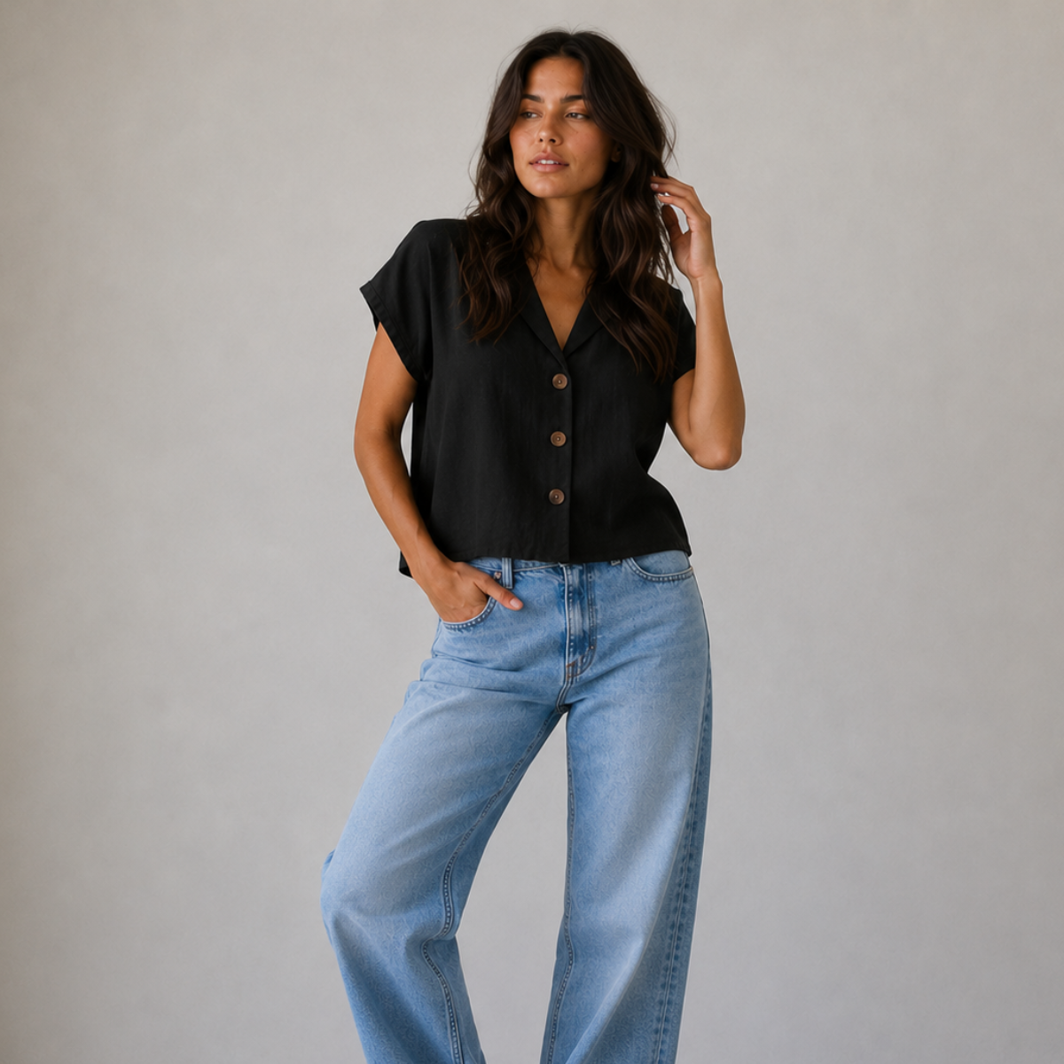 Elegant Linen Summer Top
