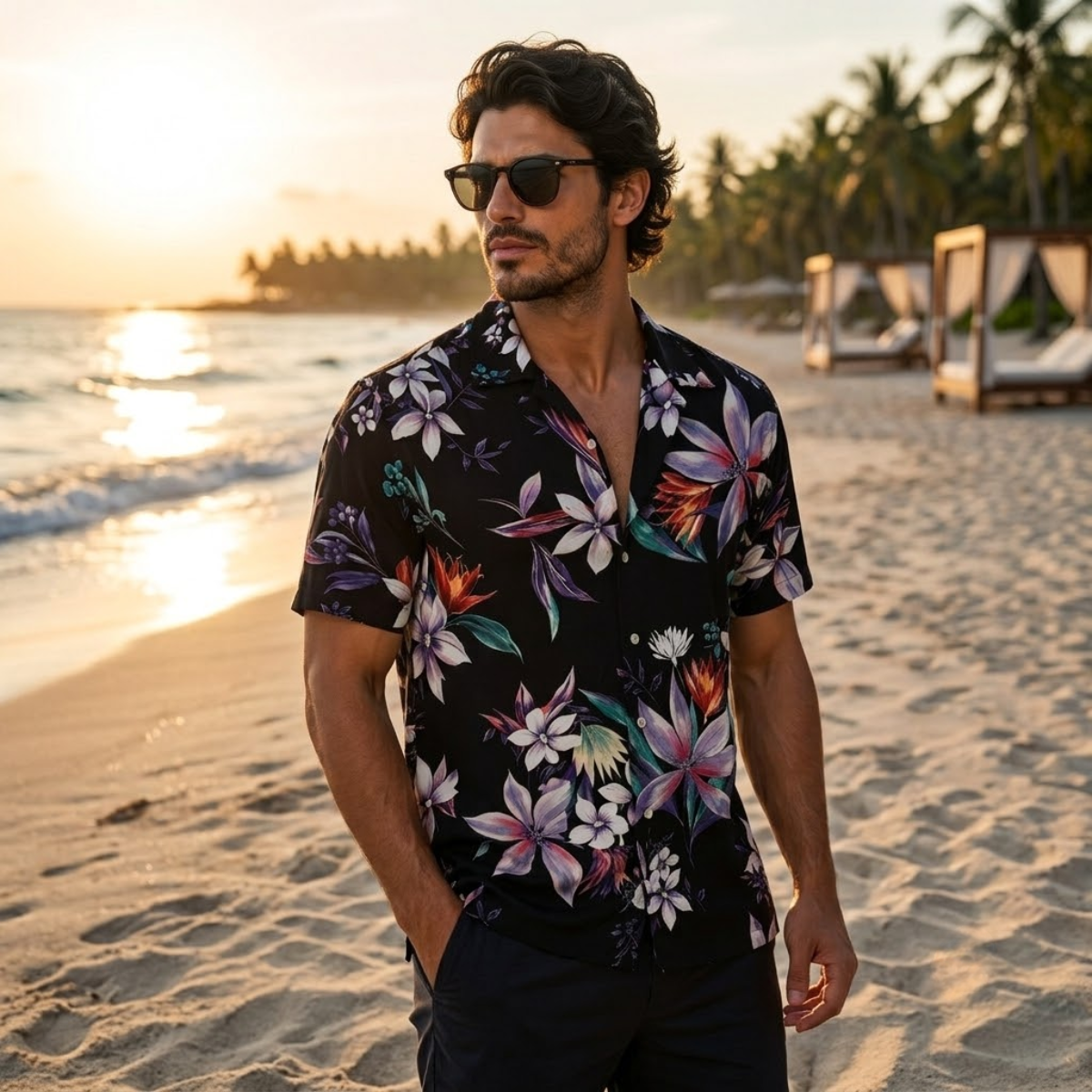 The Silverhill Ridge Men’s Summer Tropical Coconut Print Hawaiian Beach Shirt
