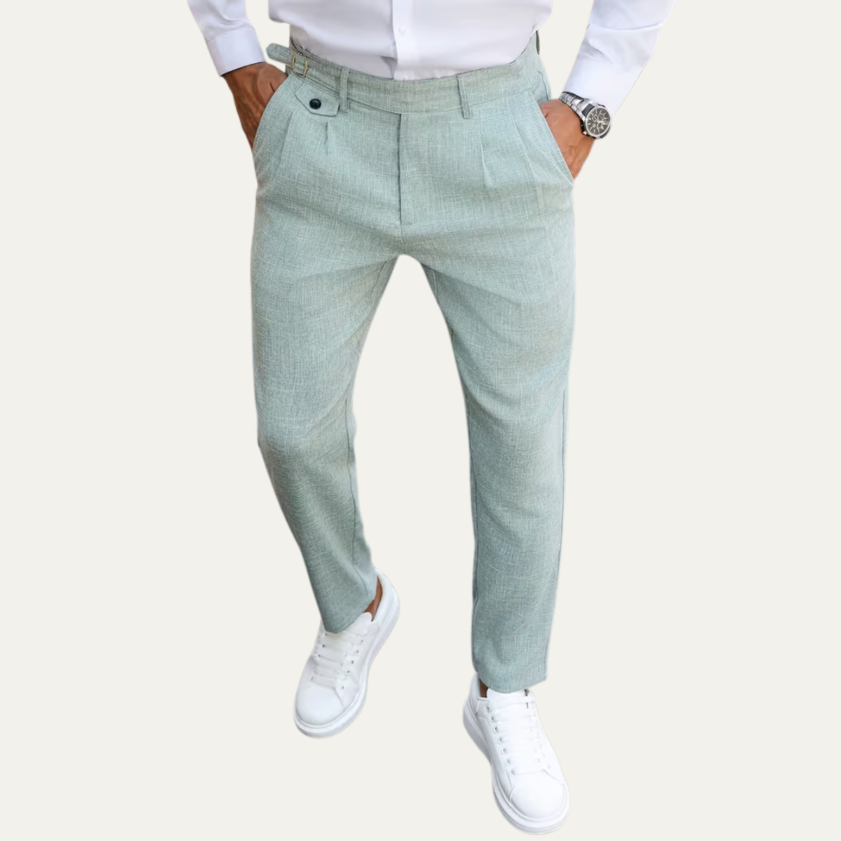 The Brisbane Men’s Tailored Casual Dress Pants with Pleated Details