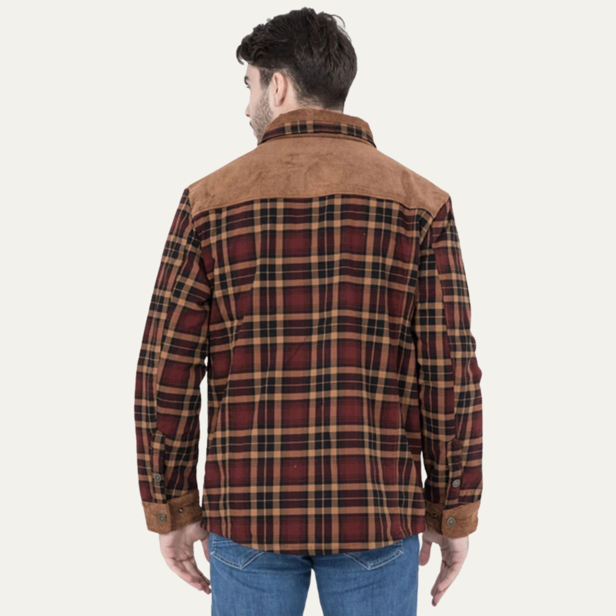 The Montefalco Men’s Casual Plaid Flannel Jacket with Multi Pocket