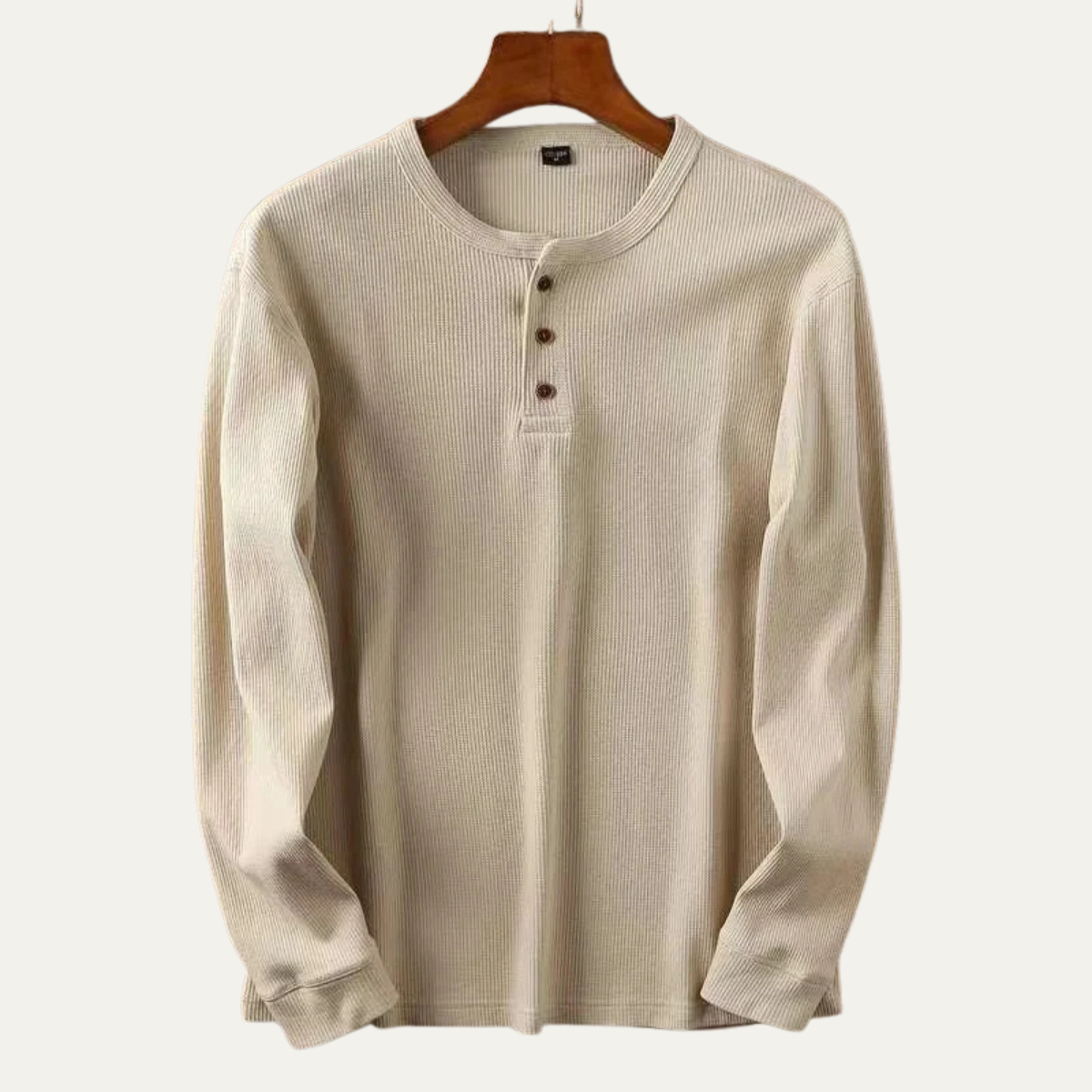 The Glenhurst Park Men’s Slim Fit Thermal Cotton Waffle Knit Henley Shirt