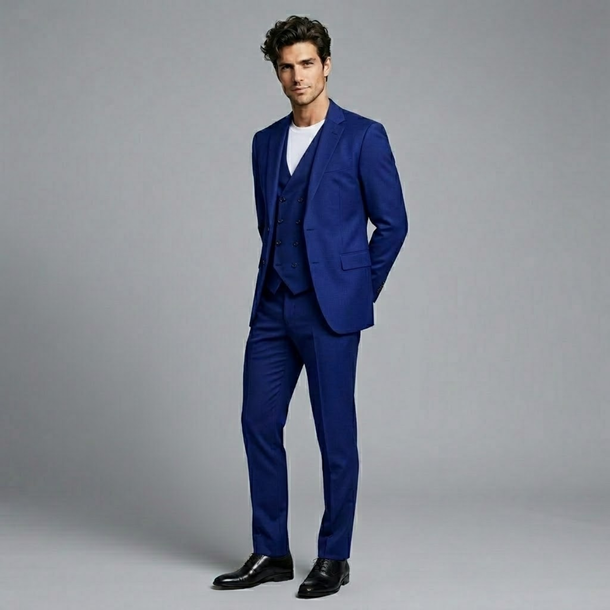The Remington Men’s 3 Piece Slim Fit Tuxedo Suit Set – Formal Wedding & Business Suit