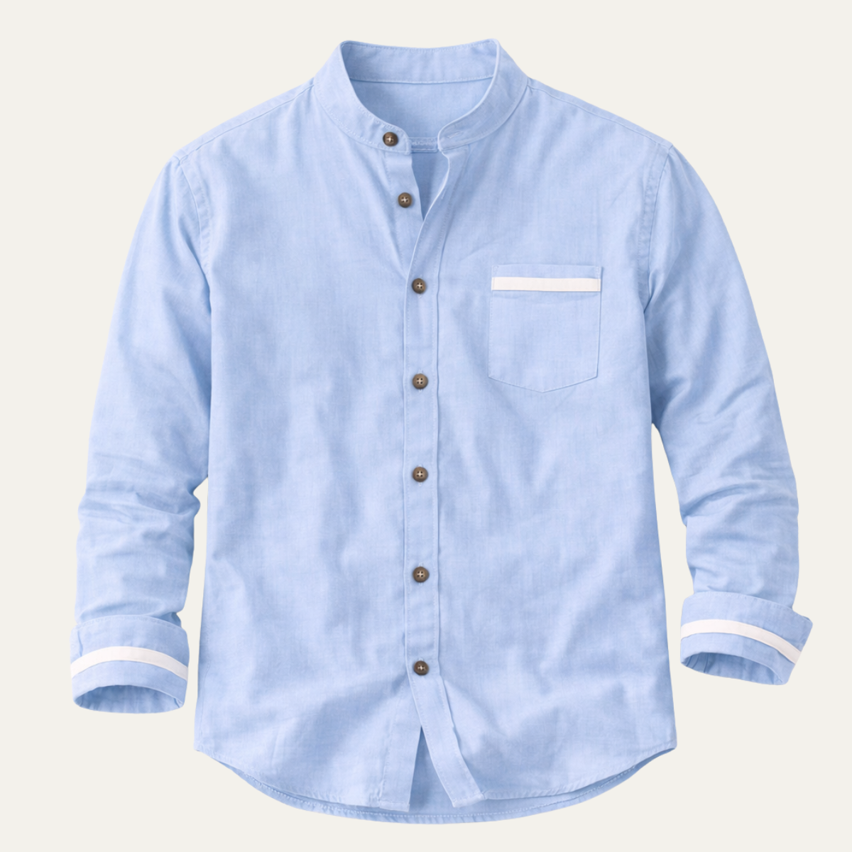 The Silverhaven Ridge Men’s Standing Collar Business Button Up Shirt