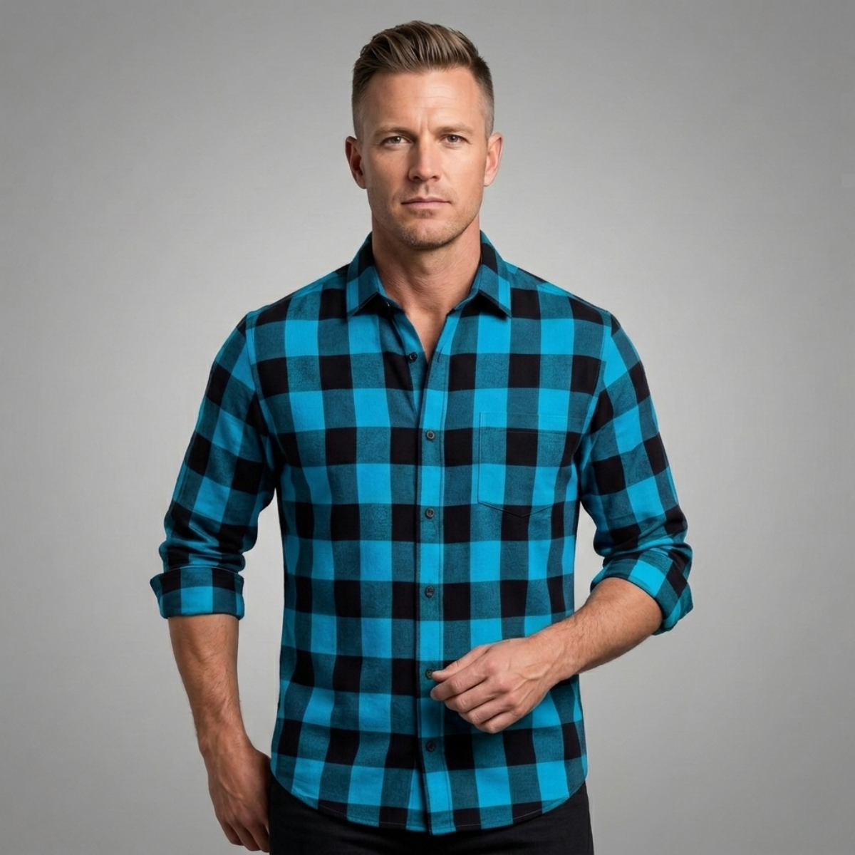 The Desenzano Men’s Trendy Plaid Button-Up Shirt