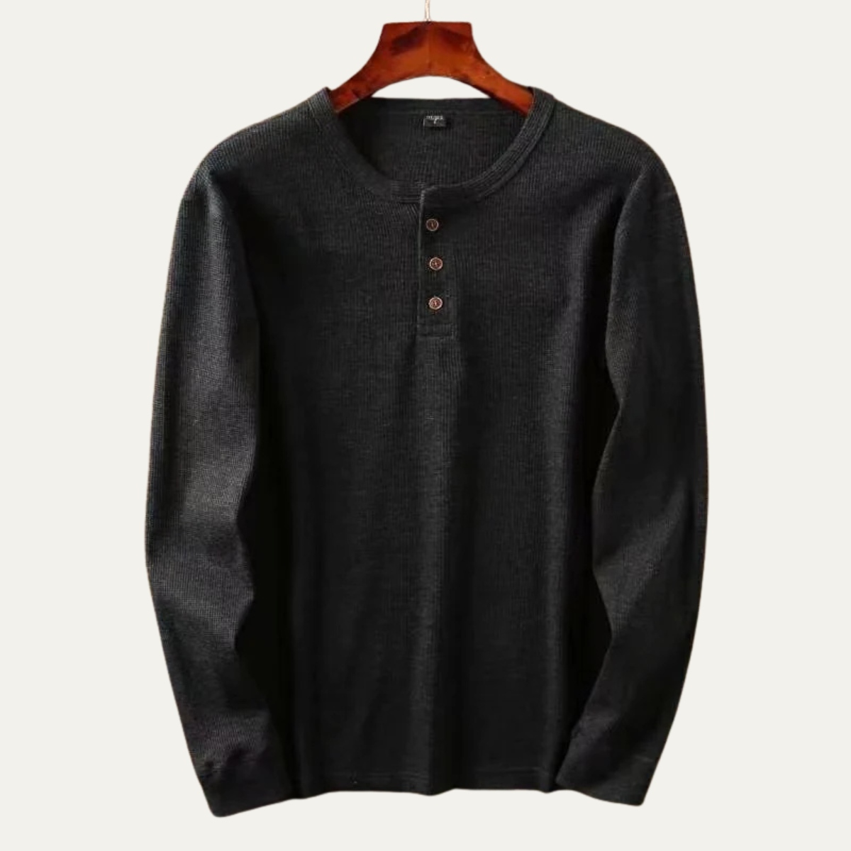 The Glenhurst Park Men’s Slim Fit Thermal Cotton Waffle Knit Henley Shirt