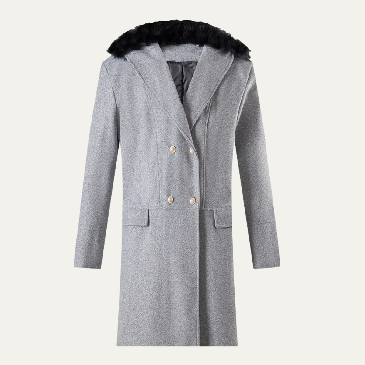 The Courmayeur Men's Streetwear Fur Collar Double breasted Jacket