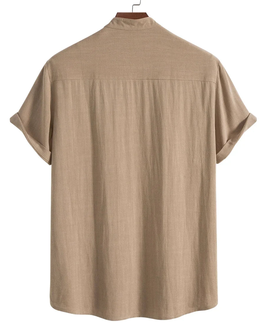 The Brentwood Men's Short Sleeve Linen Shirt & Drawstring Pants Set