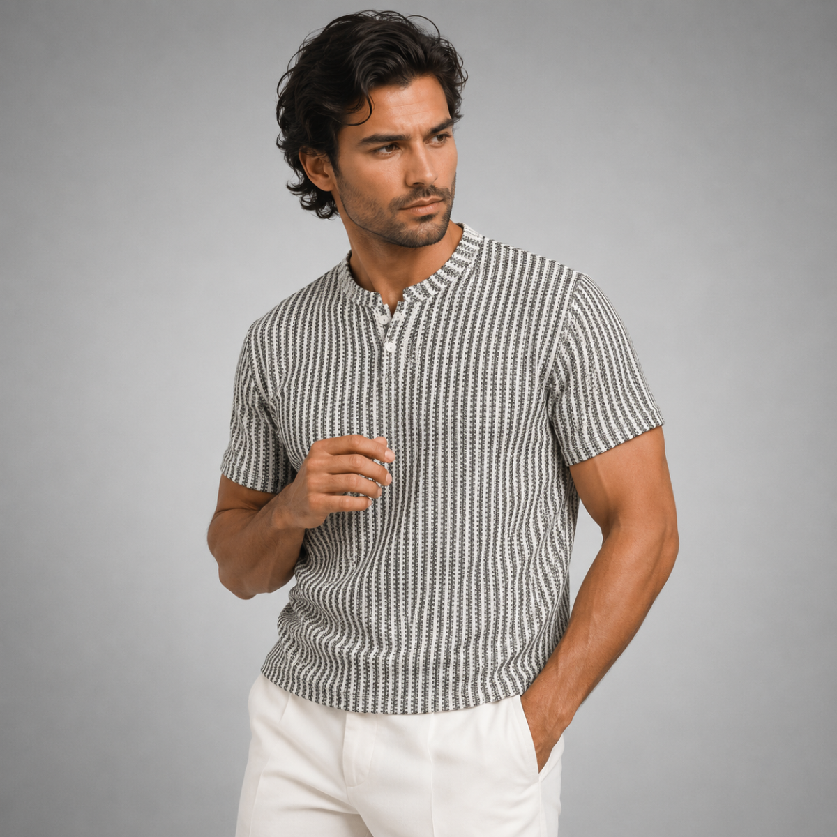 The Windlawn Men’s Casual Textured Summer Polo Shirt