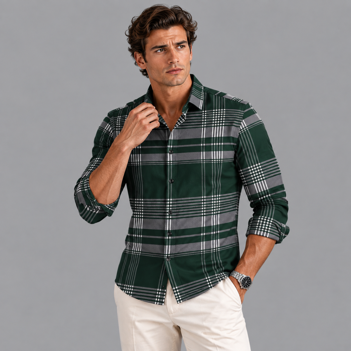 The Ashridge Men’s Classic Plaid Button Down Casual Shirt