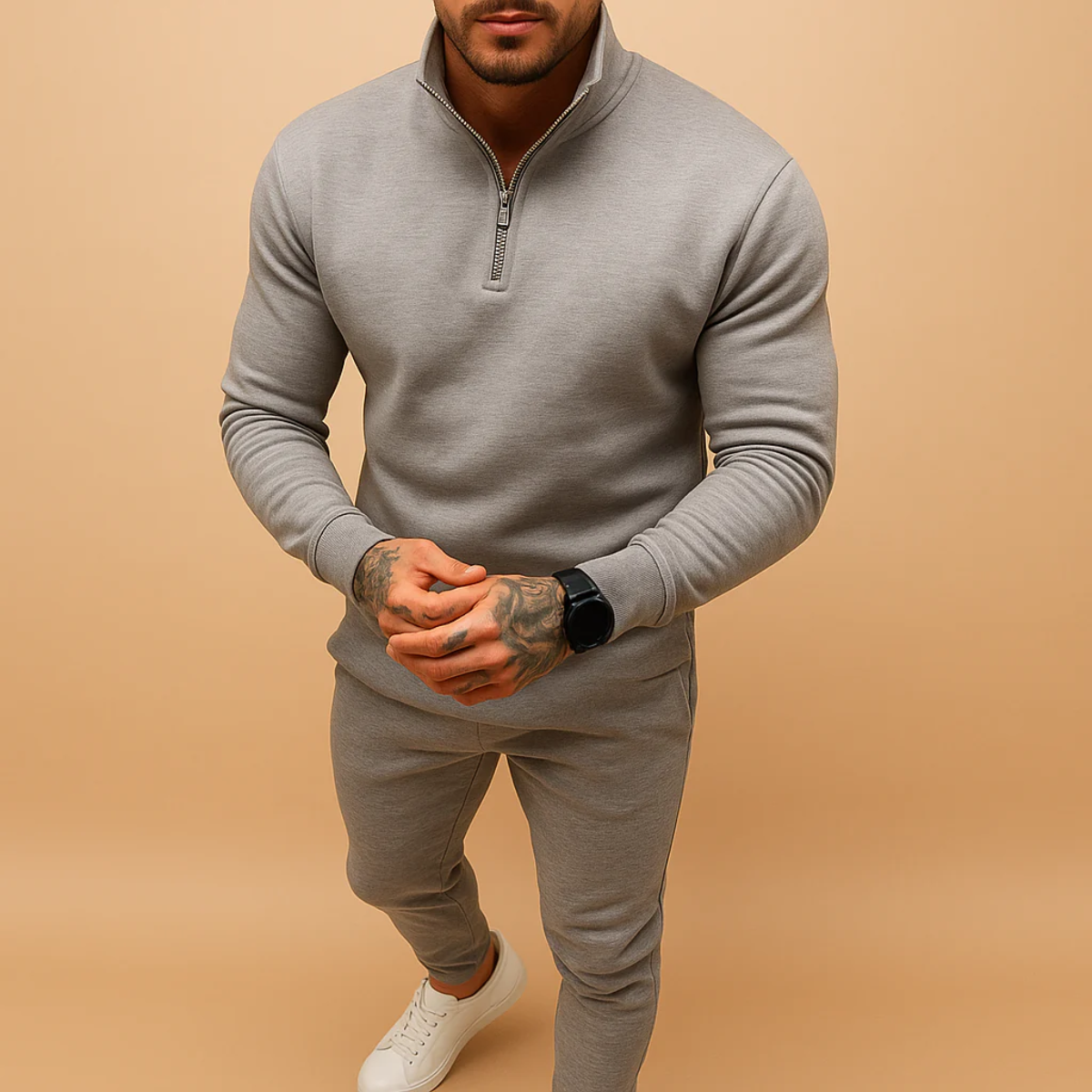The Porto Men’s Loungewear Cotton Co Ord Set – Designer Hoodie & Joggers