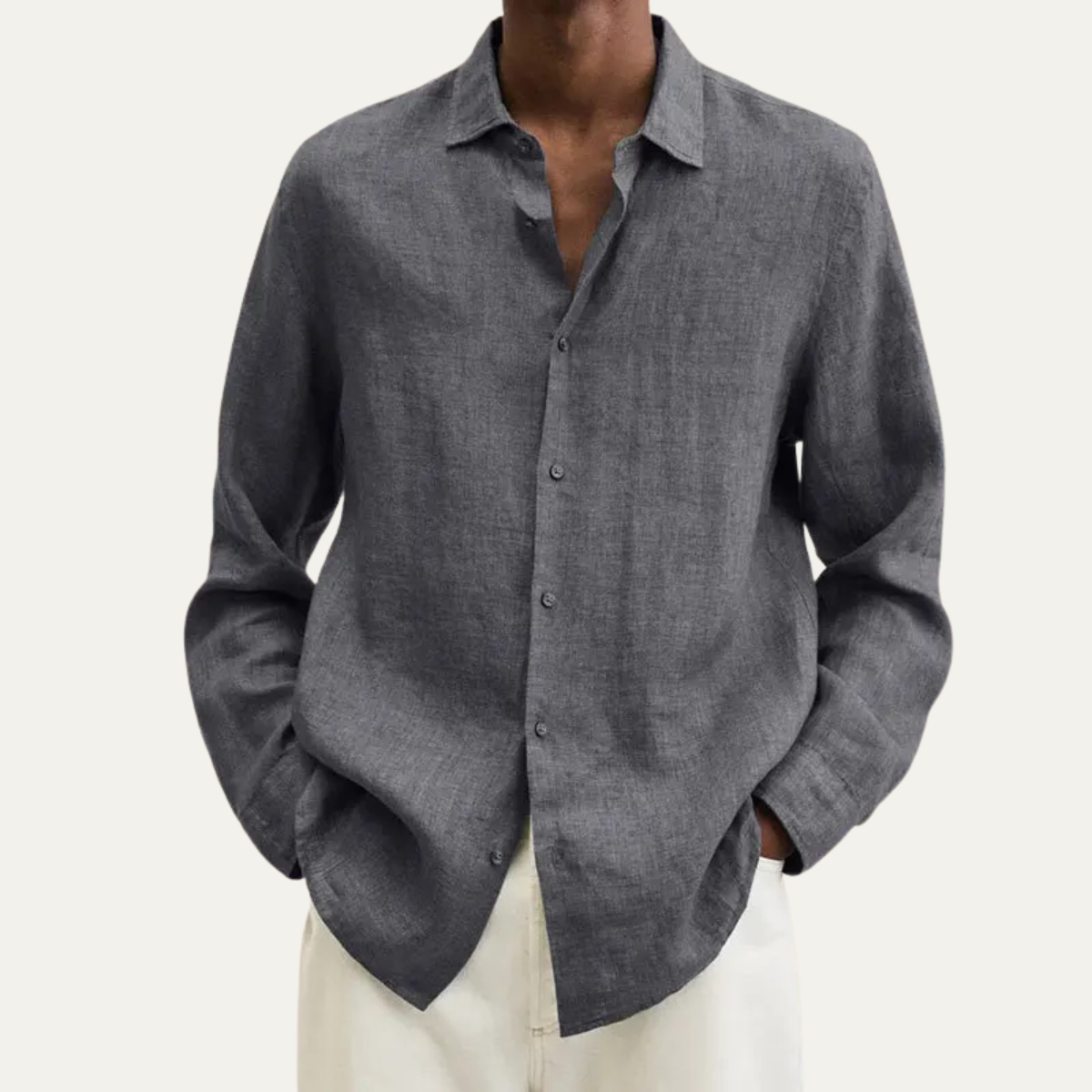 The Tribeca Men’s Loose Fit Linen Button Down Summer Shirt