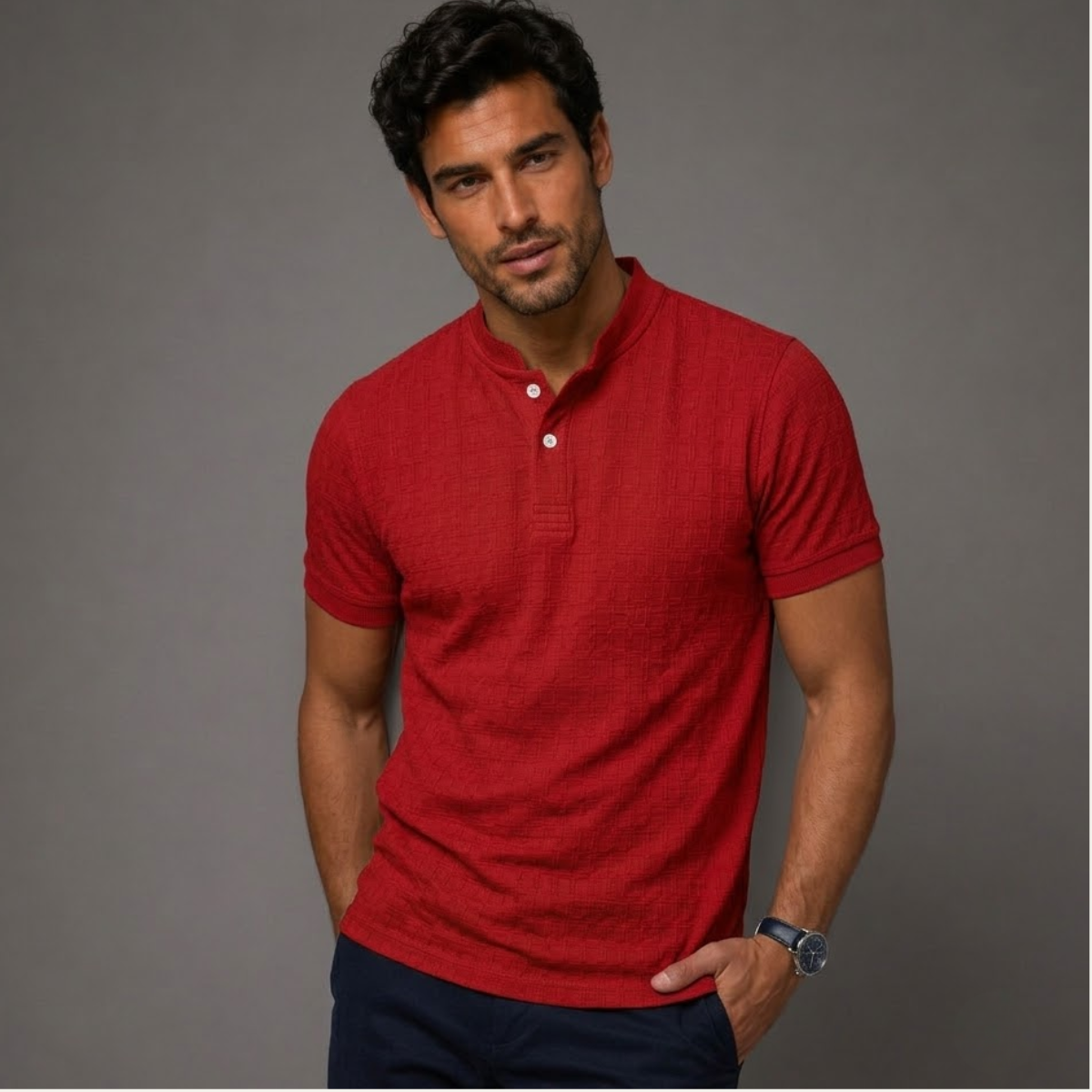 The Oakridge Hill Men’s Classic Textured Summer Polo Shirt