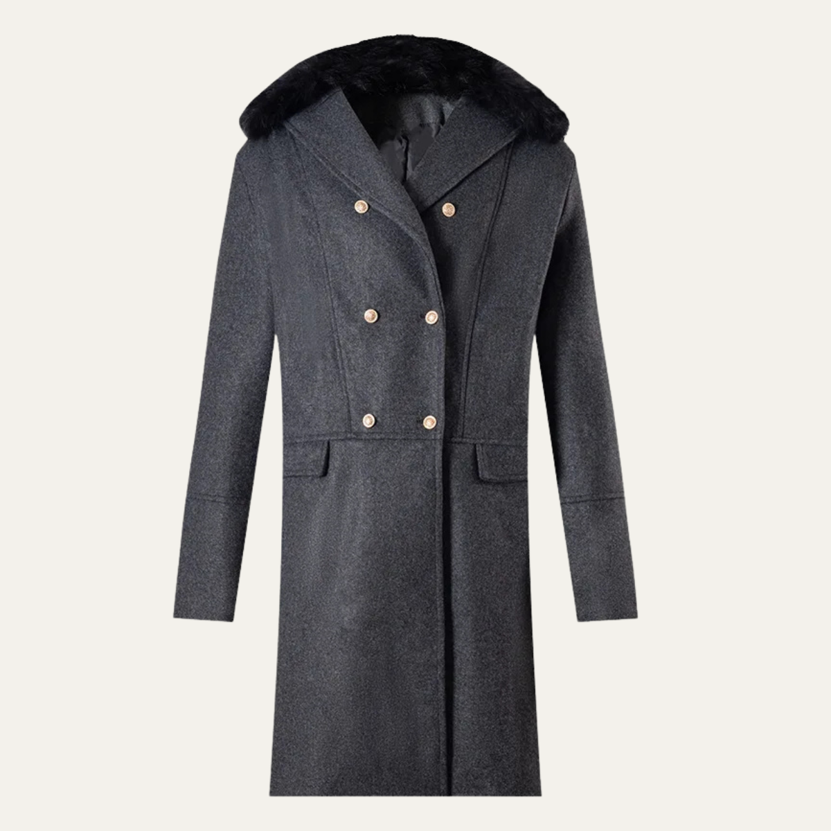 The Courmayeur Men's Streetwear Fur Collar Double breasted Jacket