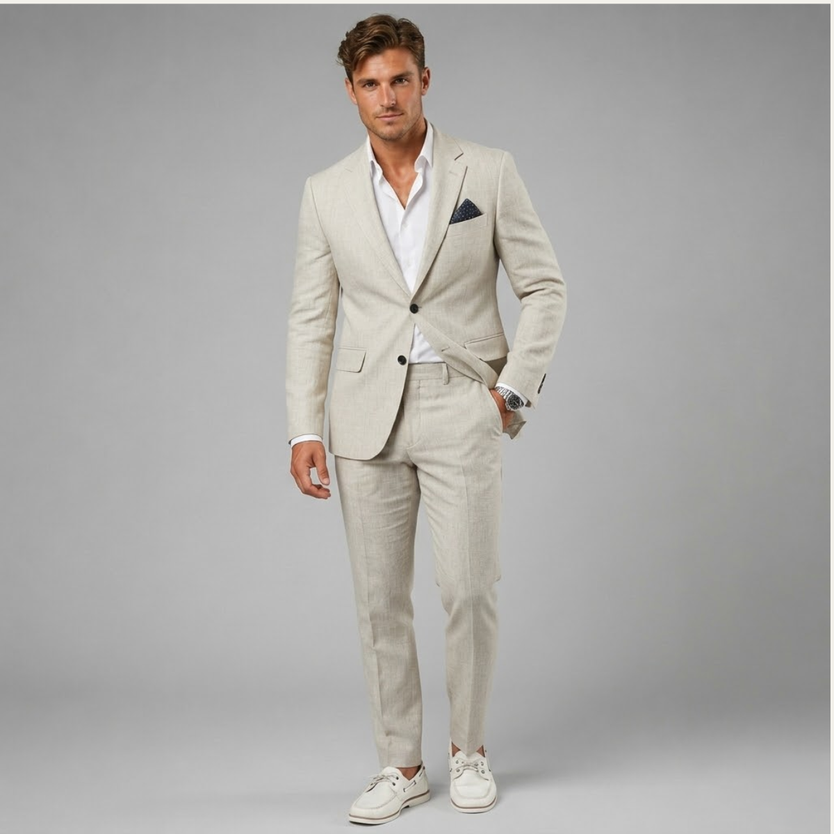 The Faenza Men's Casual Linen Suit