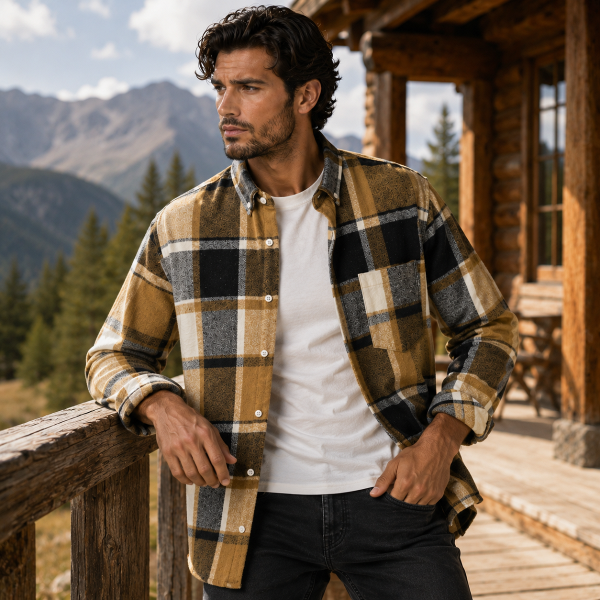 The Carpi Men’s Plaid Casual Flannel Shirt