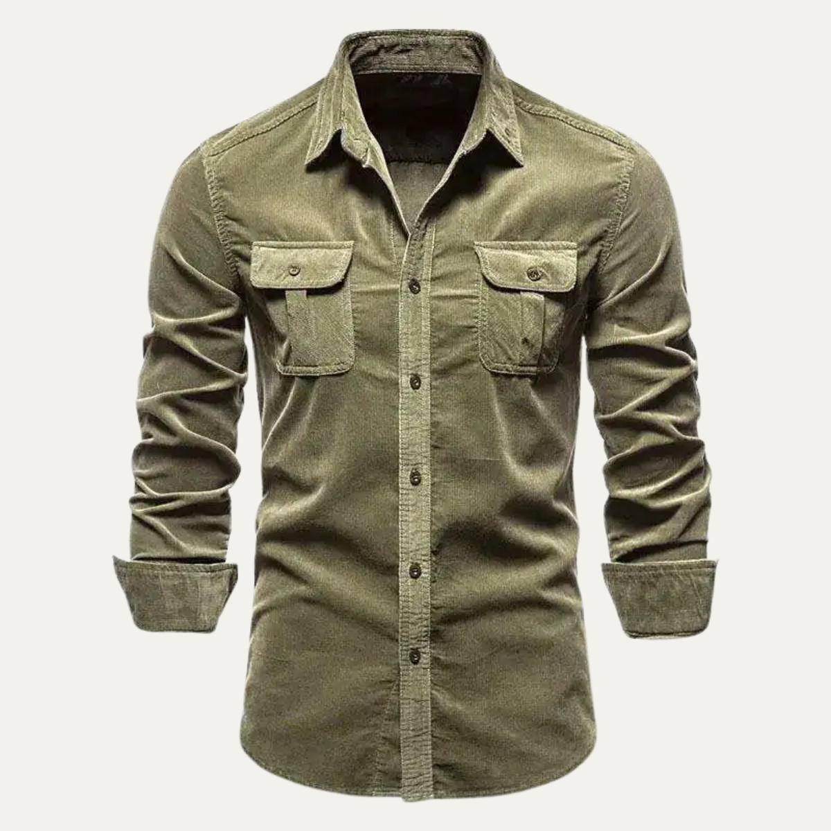 The Positano Men’s Casual Button Up Corduroy Shirt