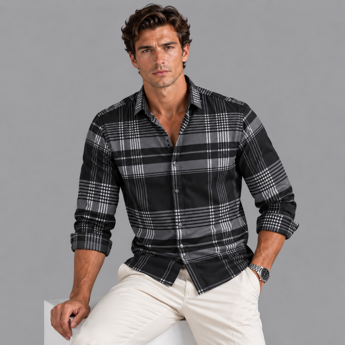 The Ashridge Men’s Classic Plaid Button Down Casual Shirt