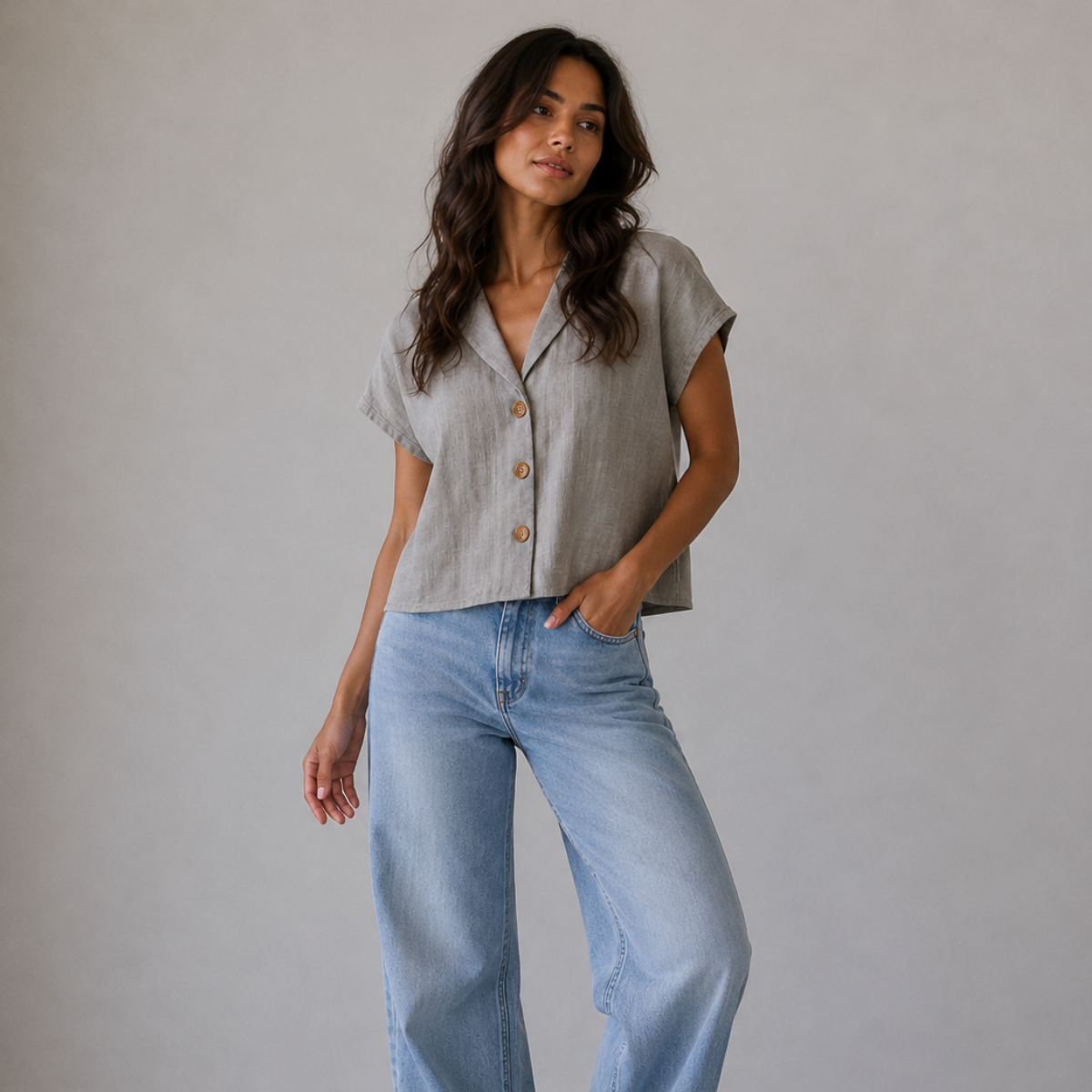 Elegant Linen Summer Top
