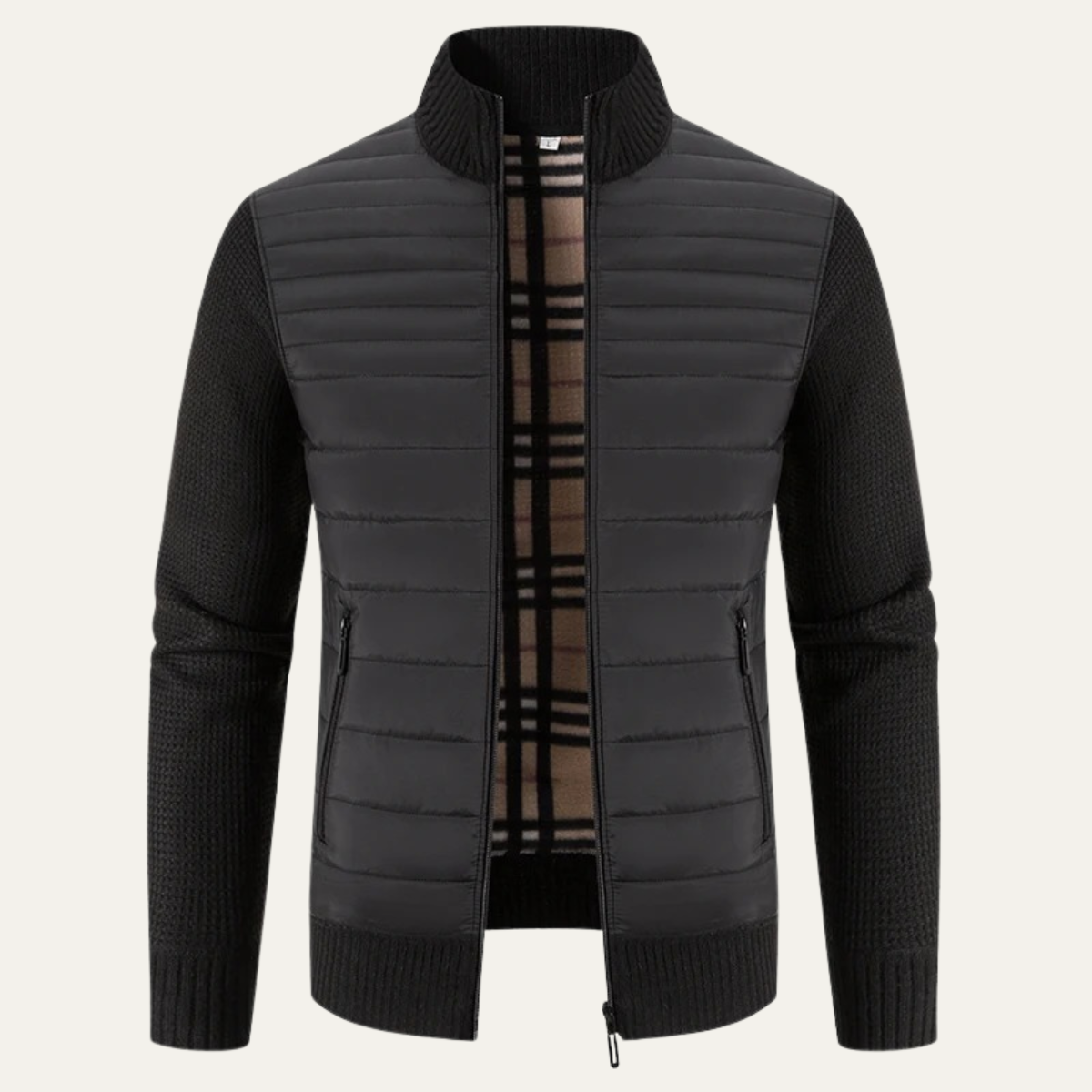 The Hillston Men’s Padded Stand Collar Winter Zip Up Jacket