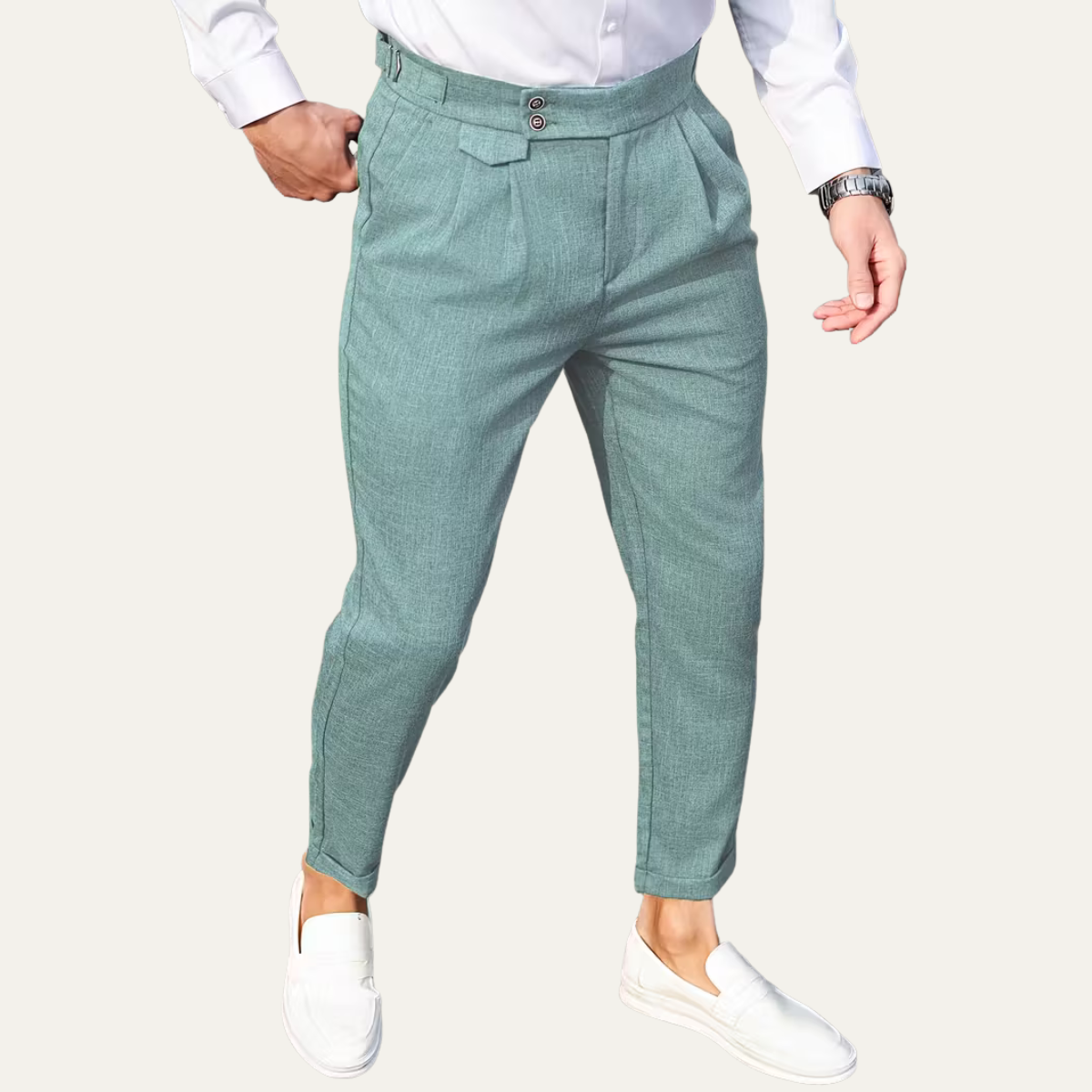 The Hobart Men’s Tailored High Waisted Pleated Dress Pants