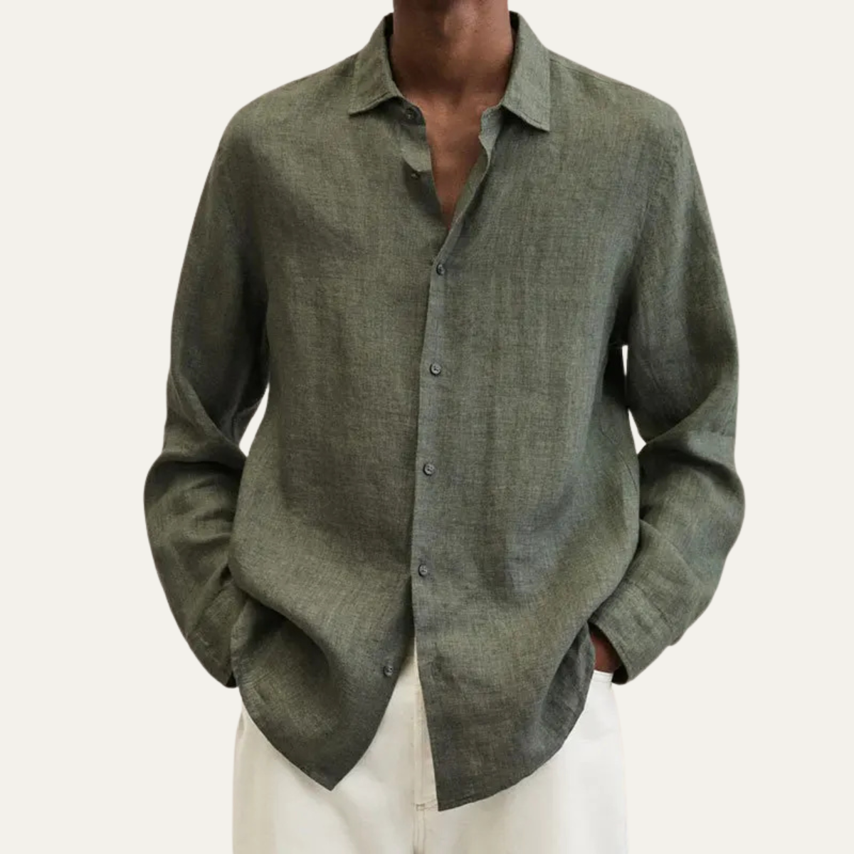 The Tribeca Men’s Loose Fit Linen Button Down Summer Shirt