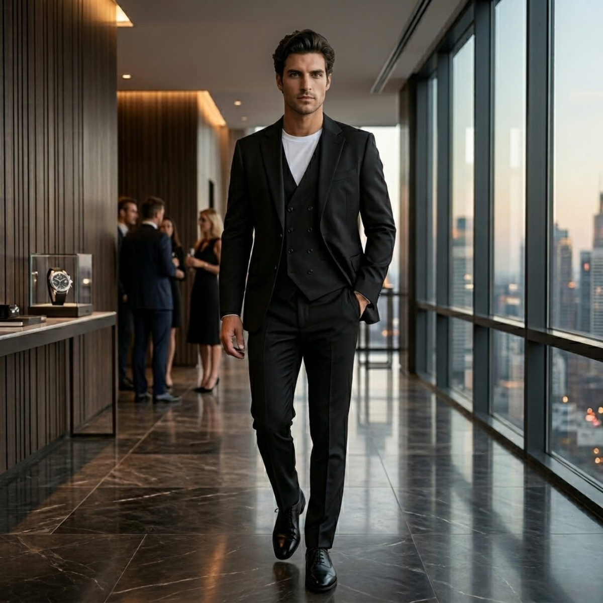 The Remington Men’s 3 Piece Slim Fit Tuxedo Suit Set – Formal Wedding & Business Suit