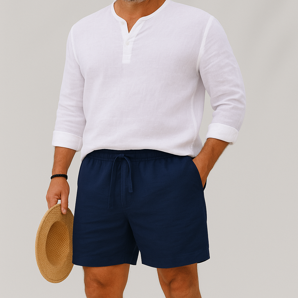 Men's Lightweight Relaxed Fit Linen Summer Shorts