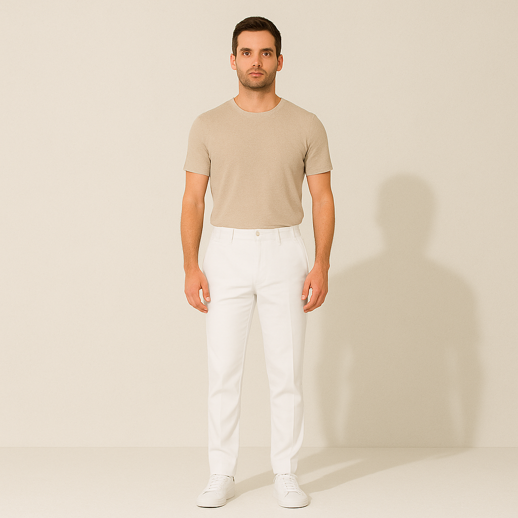 The Santorini Classic Chino Pants For Men - White