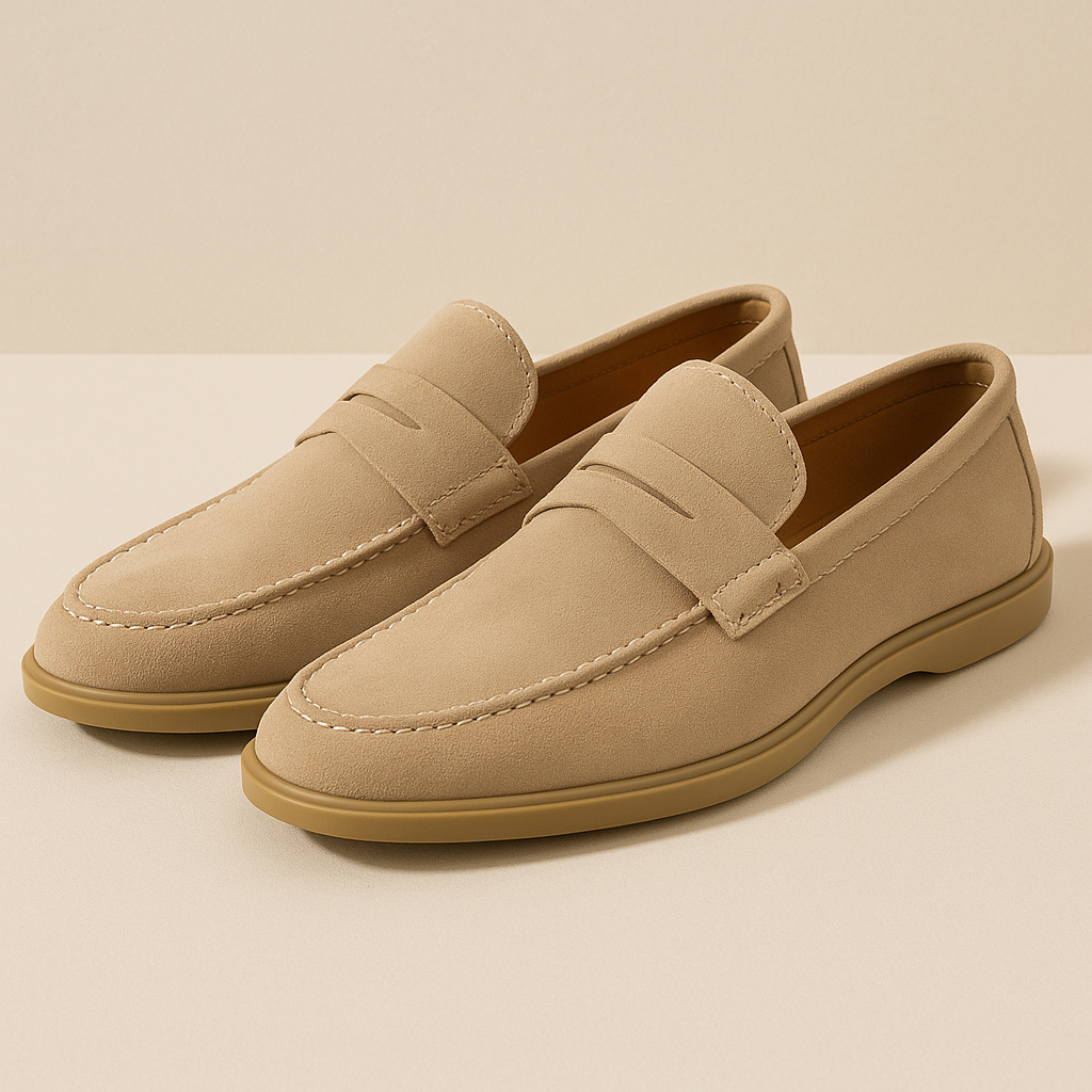 Men’s Suede Penny Loafers – Classic Slip-On Comfort