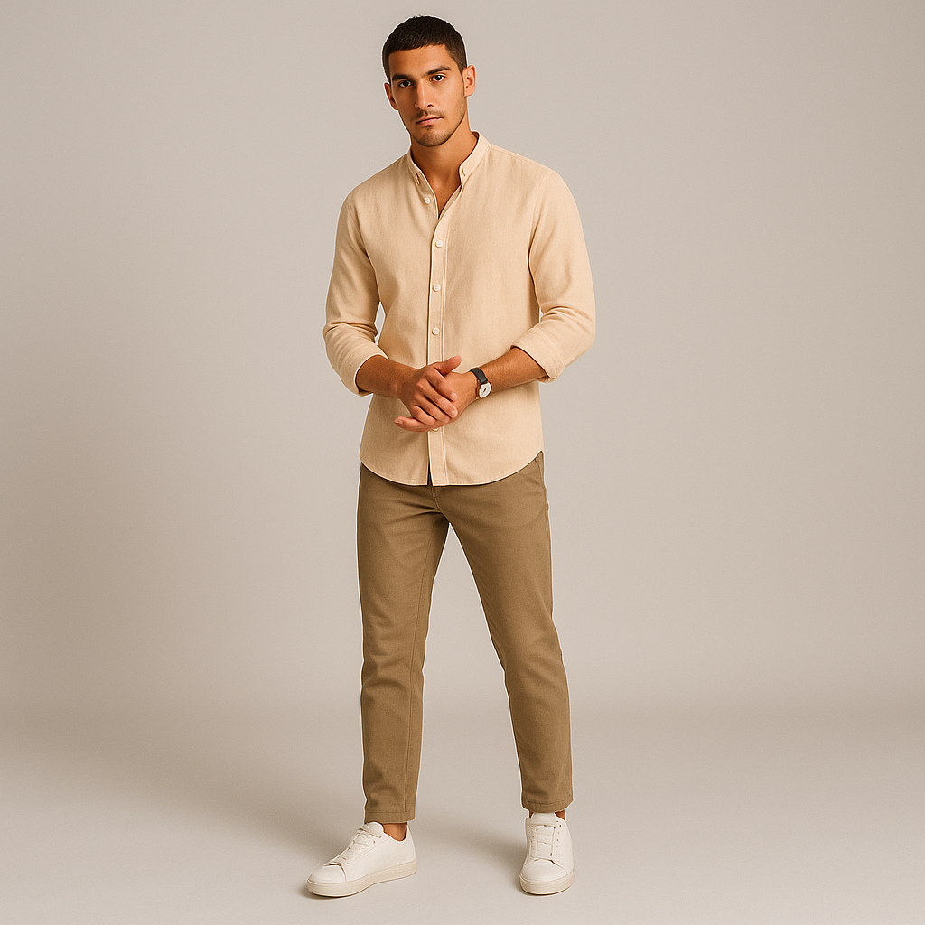 The Ashford Summer Casual Linen Men Shirt Relaxed Fit