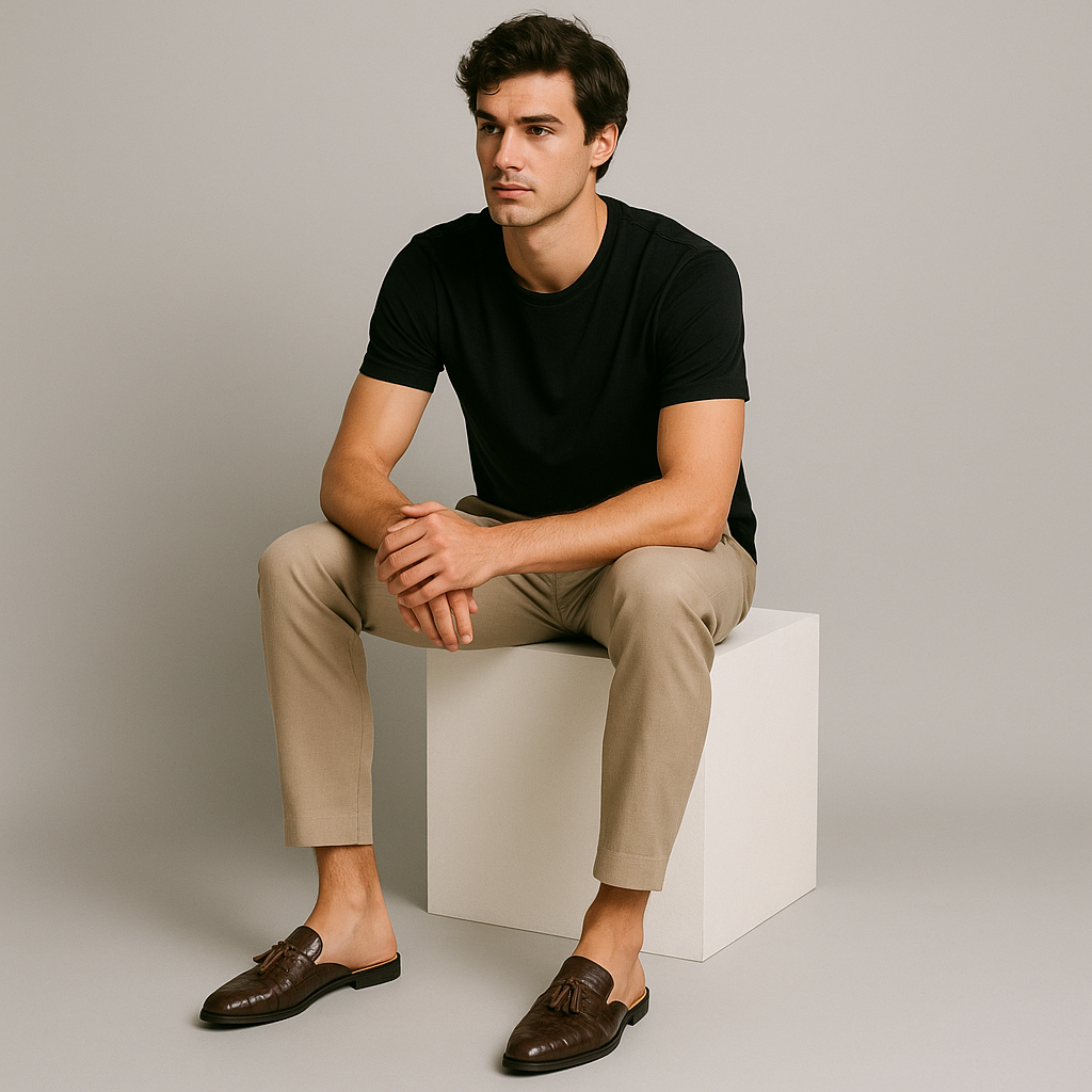 Men's Leather Mule Loafers – Slip-On Comfort & Style