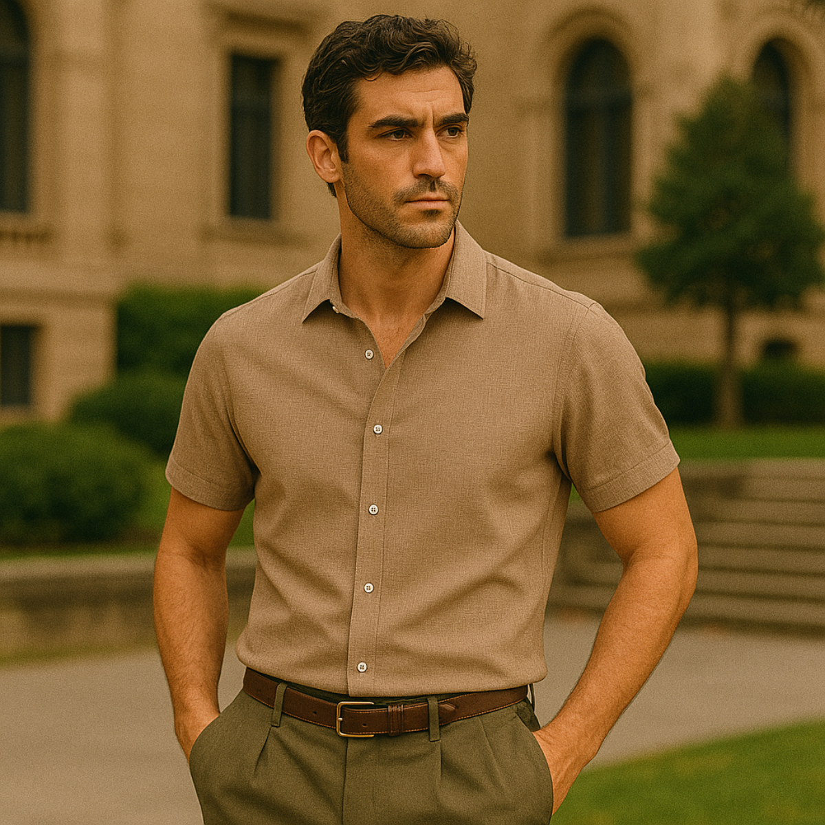 The Westmere Men's Short Sleeve Linen Shirt