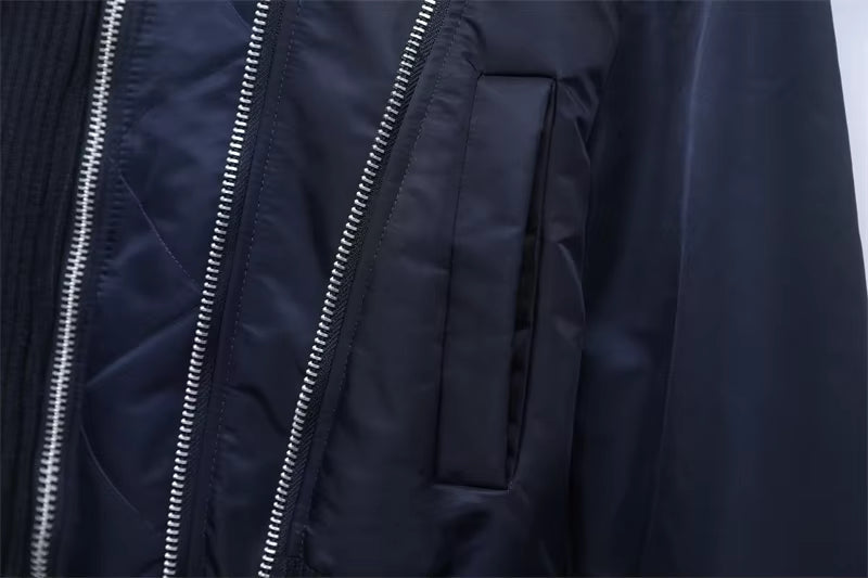 Women's Zip Up Cropped Bomber Jacket